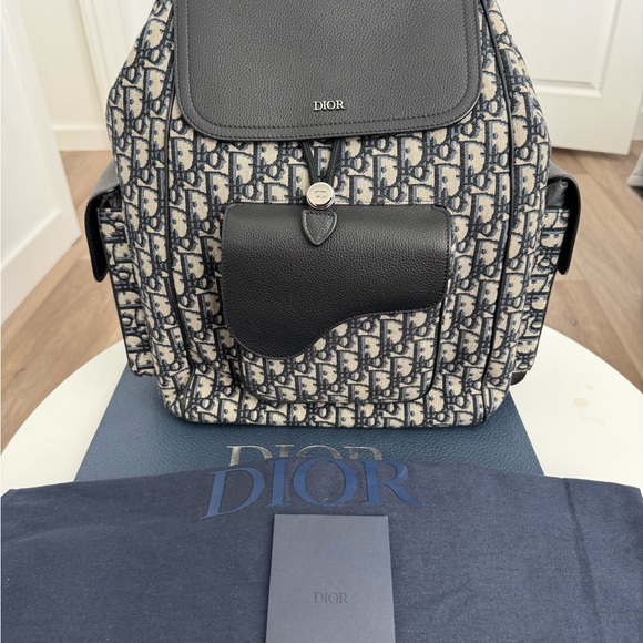 Dior Monogram Black & Cream Saddle Backpack - Picture 2 of 15